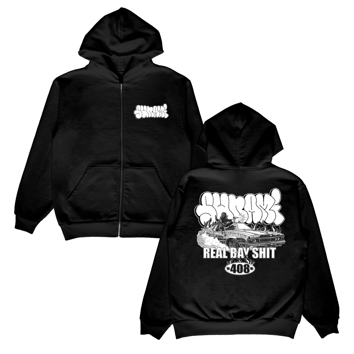 Sunami - Real Bay Shit 408 zip up hoodie | Rising Merch